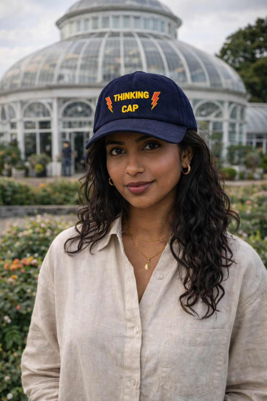 "Thinking Cap"- Embroidered Corduroy hat