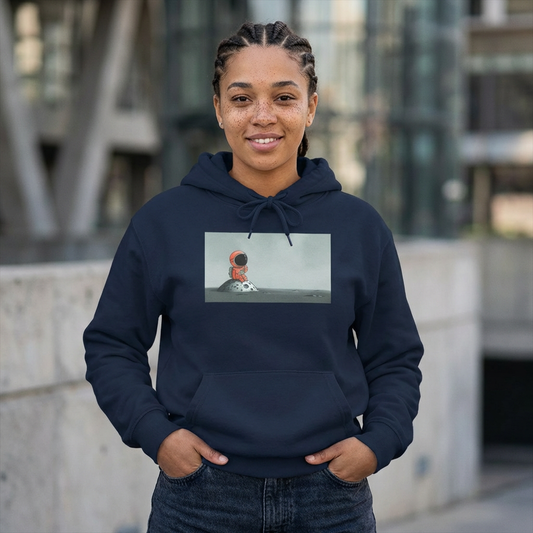 Dreaming Astronaut on the Moon Graphic Hoodie