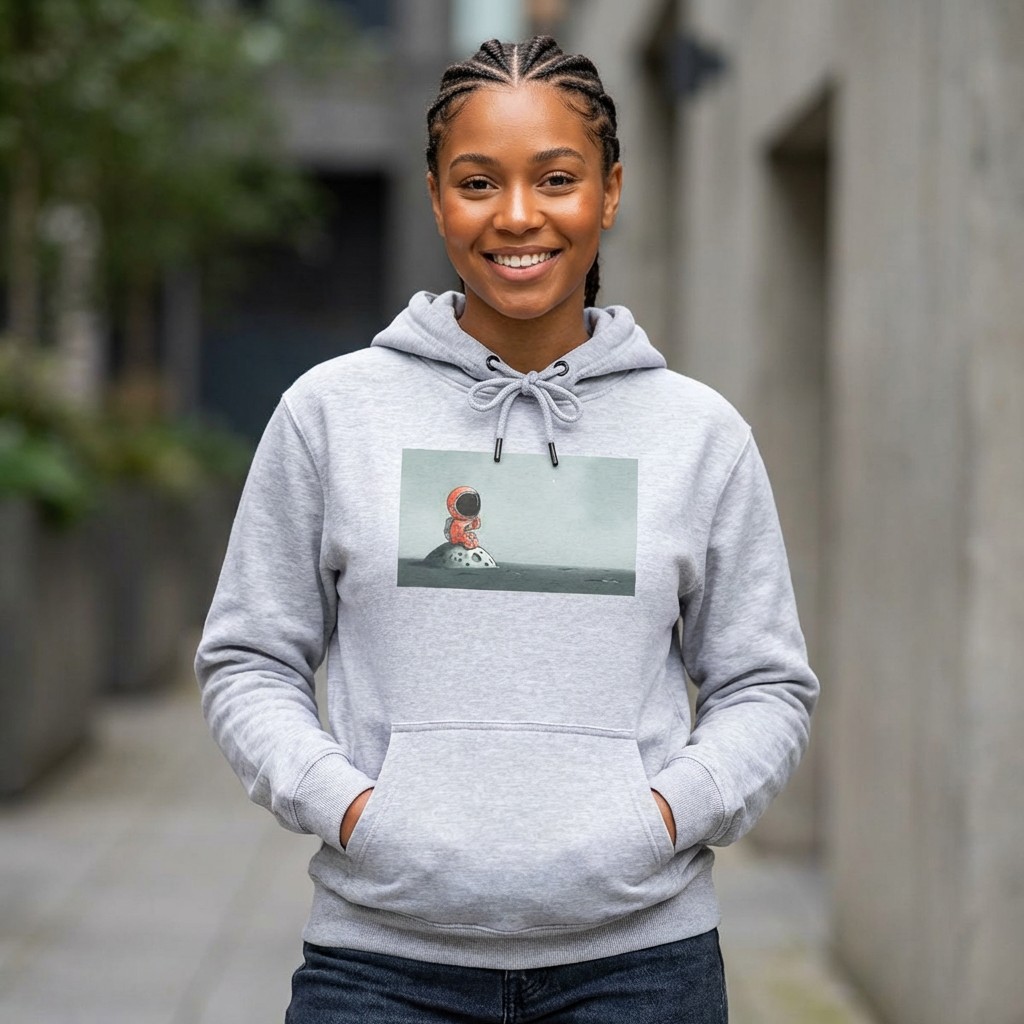 Dreaming Astronaut on the Moon Graphic Hoodie