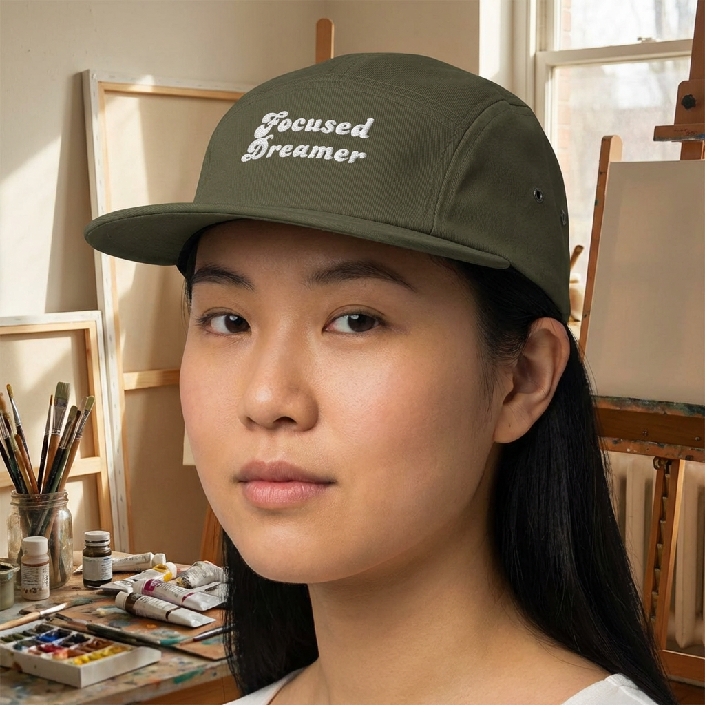 Focused Dreamer Embroidered 5-Panel Cap