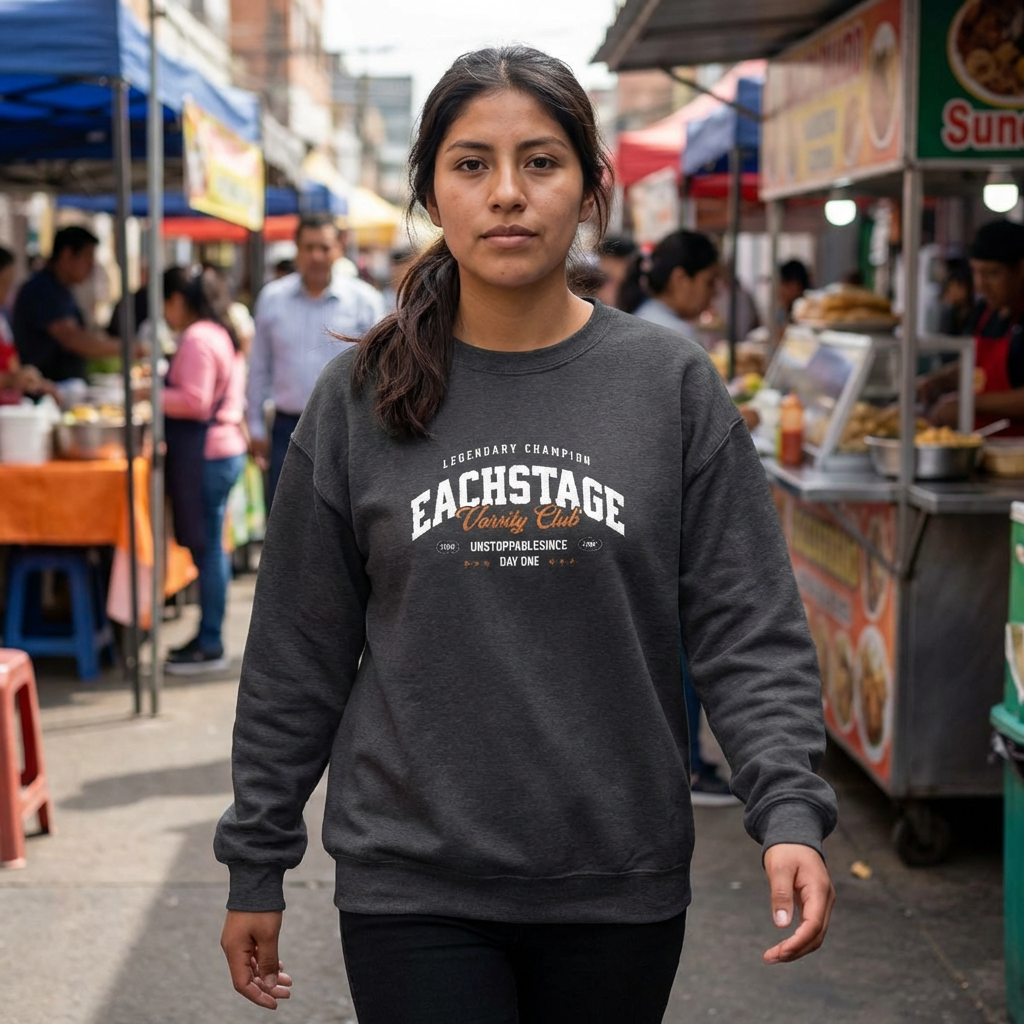 EachStage Varsity Club Embroidered Crewneck Sweatshirt