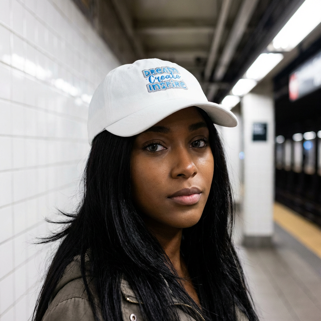 "Dream Create Inspire" Embroidered Baseball Hat