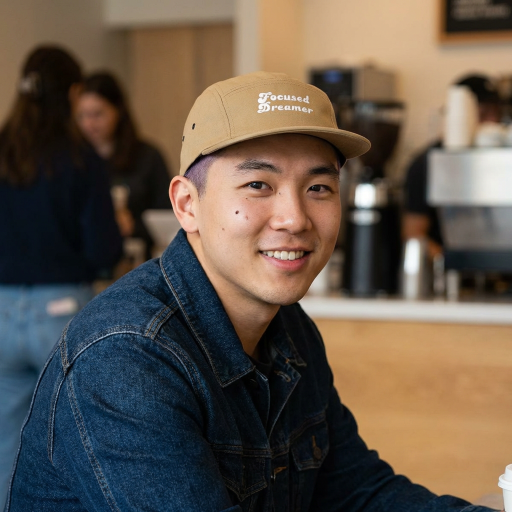 Focused Dreamer Embroidered 5-Panel Cap