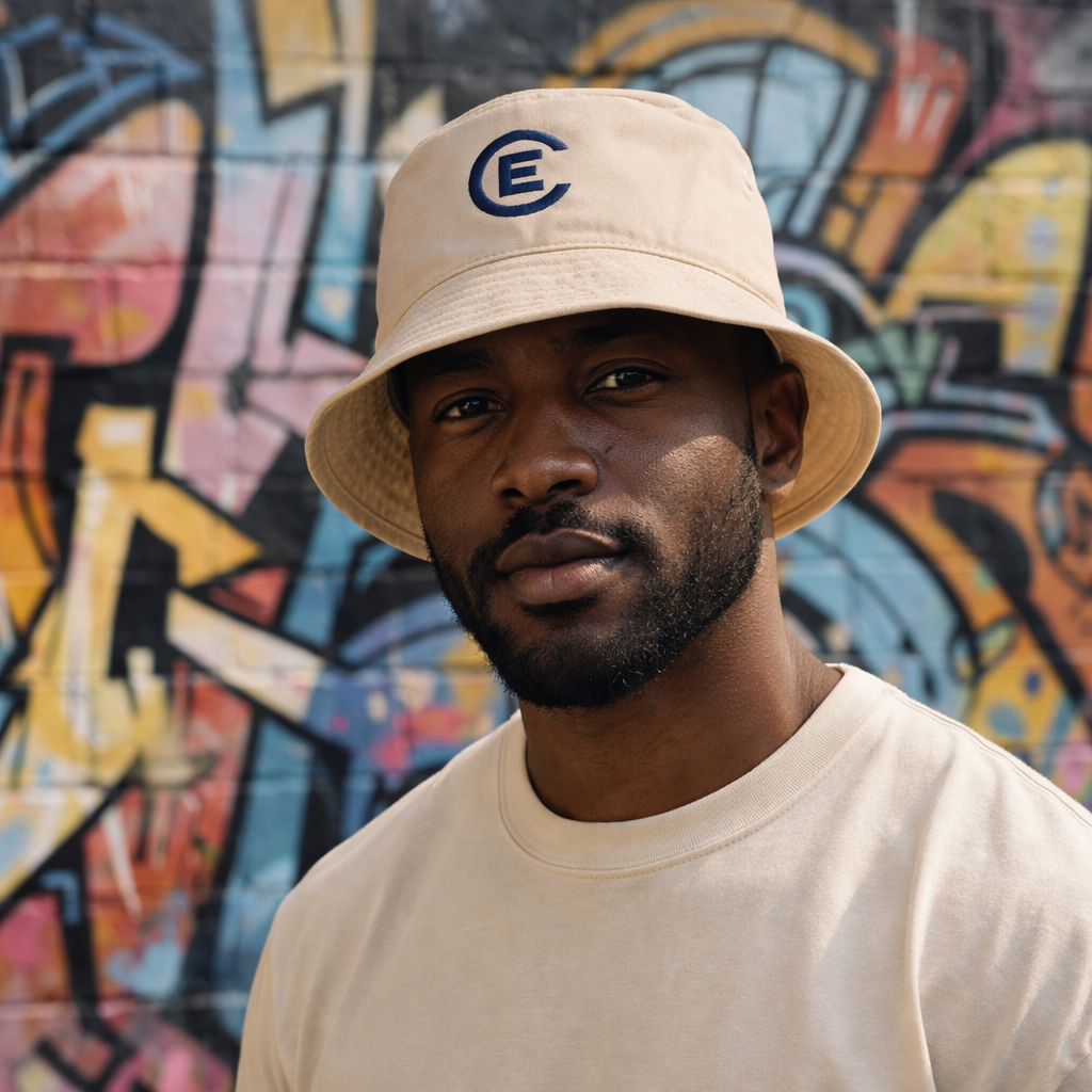 EachStage Apparel Khaki Organic Bucket Hat – Embroidered EachStage Apparel Logo