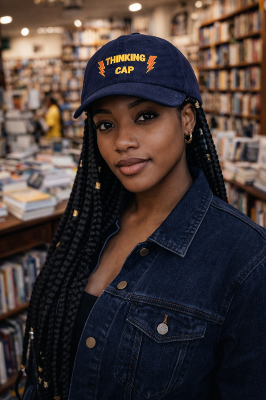 "Thinking Cap"- Embroidered Corduroy hat